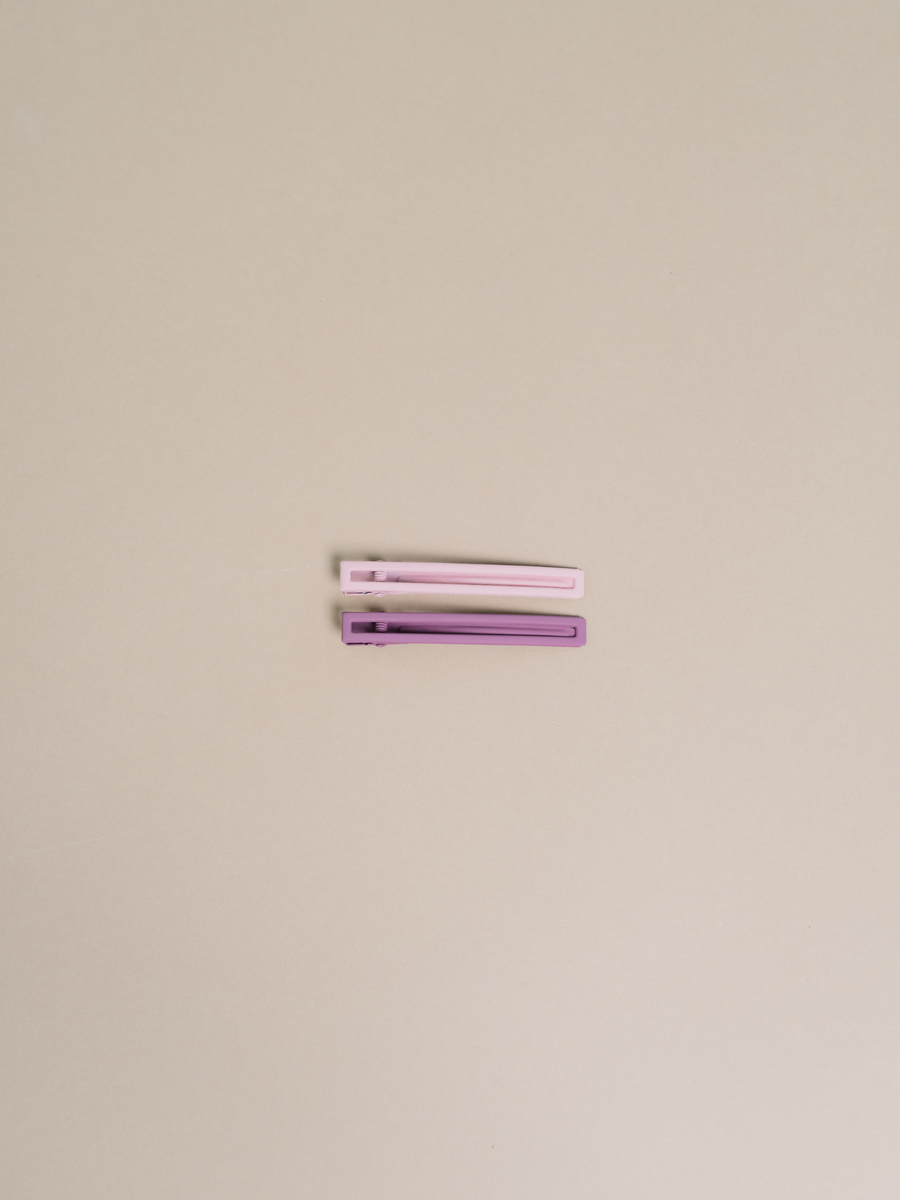 Leia Clips in Mauve + Pink