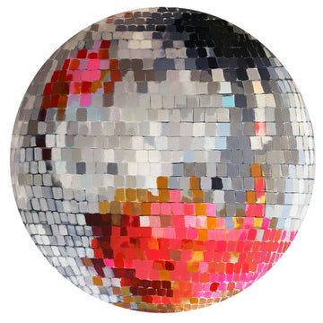 Pink Lady Disco Ball Painting Art Print