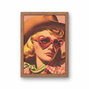 Heart Sunglasses Cowgirl Art Print