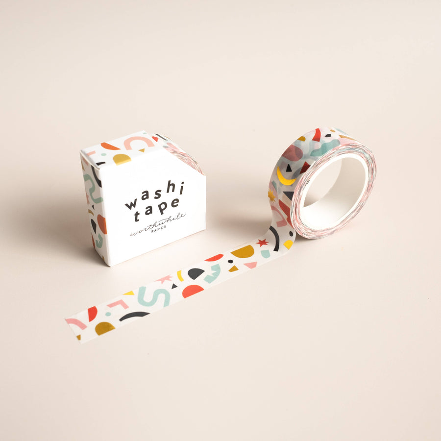 Confetti Pattern Washi Tape - Color + Gold Foil