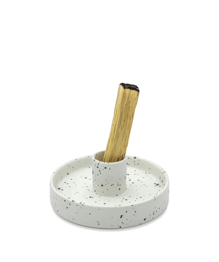 Palo Santo Holder - Speckled White