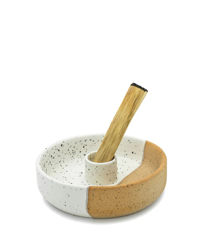 Palo Santo Holder - Terra Cotta + White