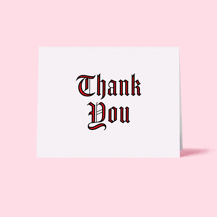 Letterpress Thank You Card