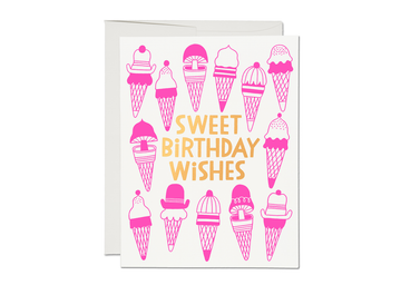 Ice Cream Wishes birthday greeting card