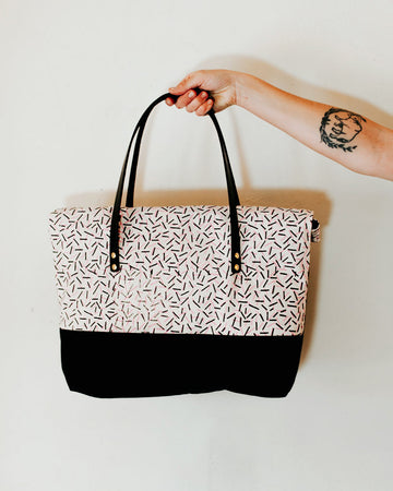 The Sprinkles Market Tote in Pink and White