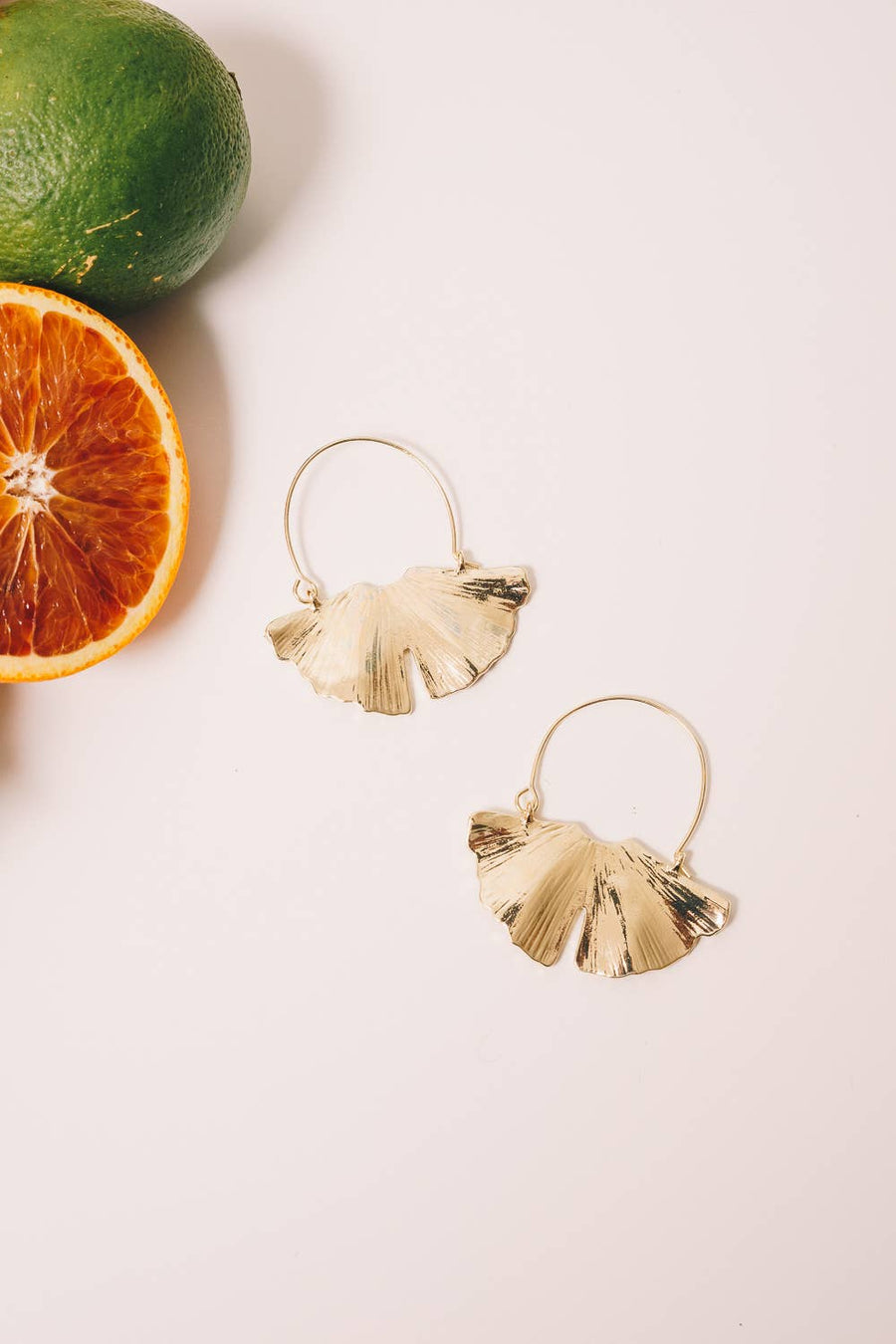 Ginkgo Hoop Earrings | 18k Gold Plating-Jewelry-Janna Conner-Jackalope Trading Company