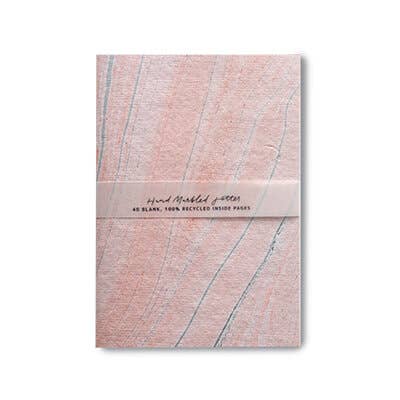 Hand-Marbled Blush Pocket Notebook