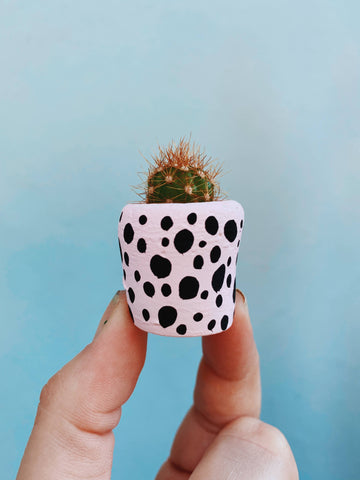 Pink and Black Speckle Mini Planter
