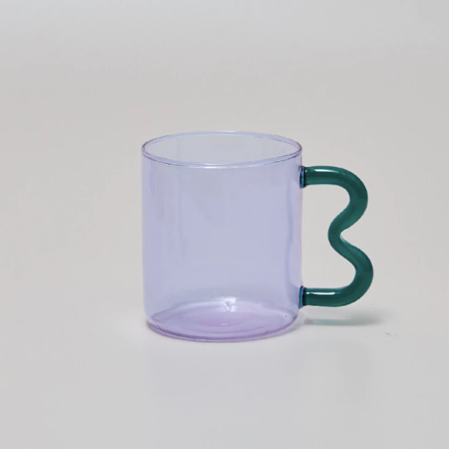 Colorful Ear Glass Mug-Purple and green