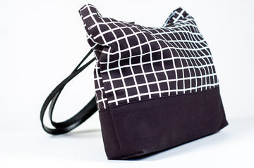 The Grid Zip Tote in Black-Jackalope Milk-Jackalope Trading Company