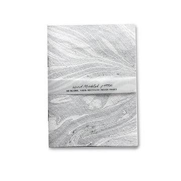 Hand-Marbled Silver Pocket Notebook