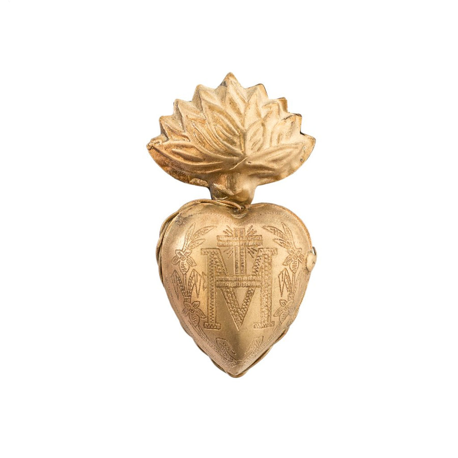 Small Flame Sacred Heart - Gold-Home Goods-Queen of Crowns-Jackalope Trading Company